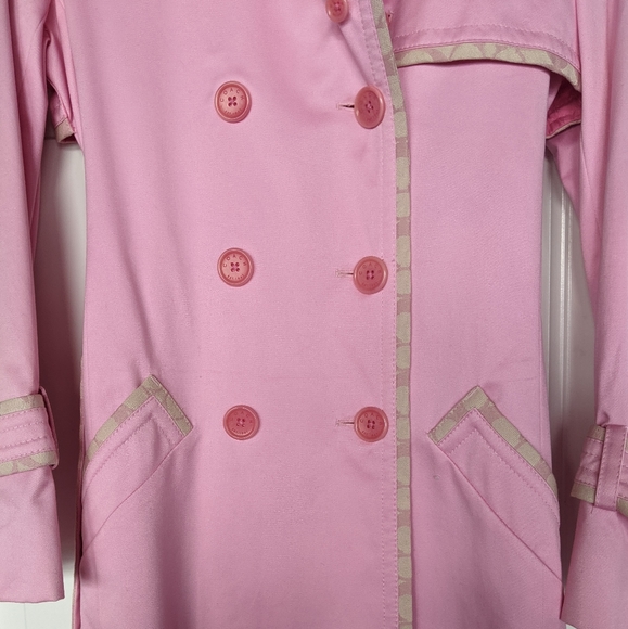 COACH LEATHER WEAR PINK TRENCH COAT SIZE 6 - Picture 5 of 6